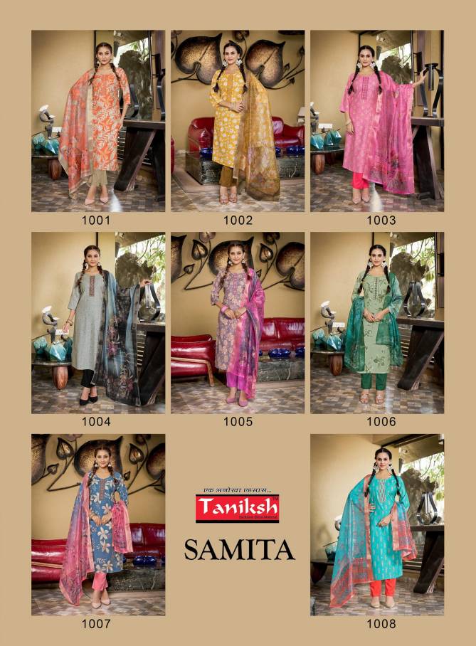 Samita Vol 1 By Taniksh Handwork Printed Kurti With Bottom Dupatta Wholesalers In Delhi
